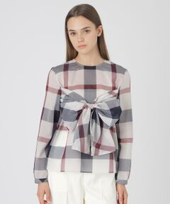 BLUE LABEL / BLACK LABEL CRESTBRIDGE / ブルーレーベル / ブラックレーベル・クレストブリッジ  シャツ・ブラウス | クレストブリッジチェックシアーボイルリボンブラウス