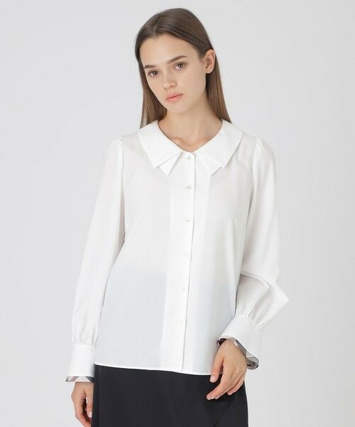 BLUE LABEL / BLACK LABEL CRESTBRIDGE / ブルーレーベル / ブラックレーベル・クレストブリッジ  シャツ・ブラウス | ダブルカラーブラウス（オフホワイト1）