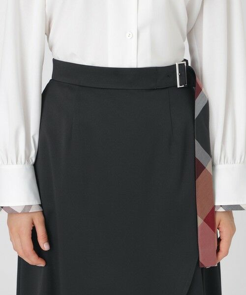 BLUE LABEL / BLACK LABEL CRESTBRIDGE / ブルーレーベル / ブラックレーベル・クレストブリッジ  ミニ・ひざ丈スカート | マットサテンアシンメトリースカート | 詳細12