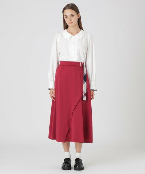 BLUE LABEL / BLACK LABEL CRESTBRIDGE / ブルーレーベル / ブラックレーベル・クレストブリッジ  ミニ・ひざ丈スカート | マットサテンアシンメトリースカート | 詳細17