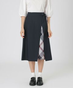 BLUE LABEL / BLACK LABEL CRESTBRIDGE / ブルーレーベル / ブラックレーベル・クレストブリッジ  ミニ・ひざ丈スカート | サイロスパンクリアツイルラップ風スカート