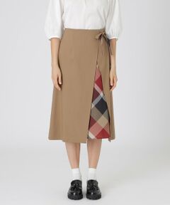 BLUE LABEL / BLACK LABEL CRESTBRIDGE / ブルーレーベル / ブラックレーベル・クレストブリッジ  ミニ・ひざ丈スカート | サイロスパンクリアツイルラップ風スカート