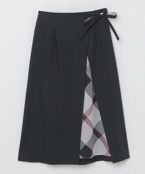 BLUE LABEL / BLACK LABEL CRESTBRIDGE / ブルーレーベル / ブラックレーベル・クレストブリッジ  ミニ・ひざ丈スカート | サイロスパンクリアツイルラップ風スカート | 詳細8