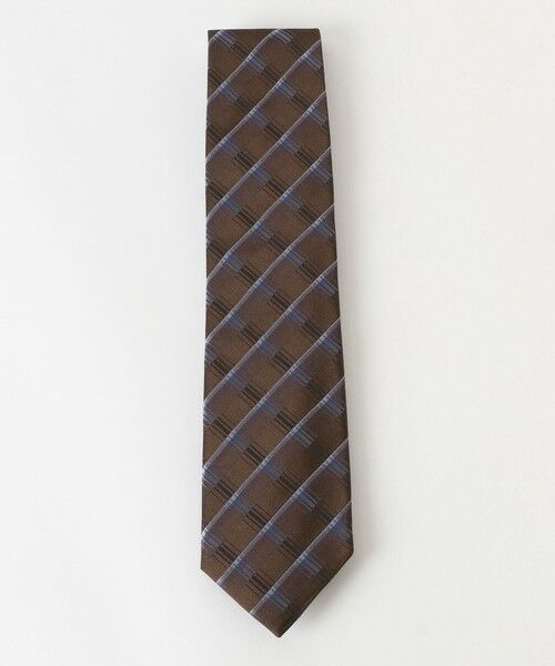 BLUE LABEL / BLACK LABEL CRESTBRIDGE / ブルーレーベル / ブラックレーベル・クレストブリッジ  ネクタイ | インポートサテンサックスチェックタイ（ブラウン7）