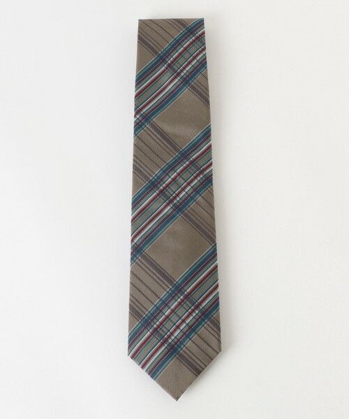 BLUE LABEL / BLACK LABEL CRESTBRIDGE / ブルーレーベル / ブラックレーベル・クレストブリッジ  ネクタイ | インポートシャープカラーペンチェックタイ（ベージュ7）