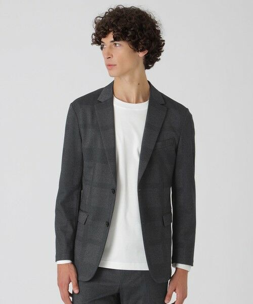 BLUE LABEL / BLACK LABEL CRESTBRIDGE / ブルーレーベル / ブラックレーベル・クレストブリッジ テーラードジャケット | ダブルフェイスシャドーチェックジャケット(グレー3)