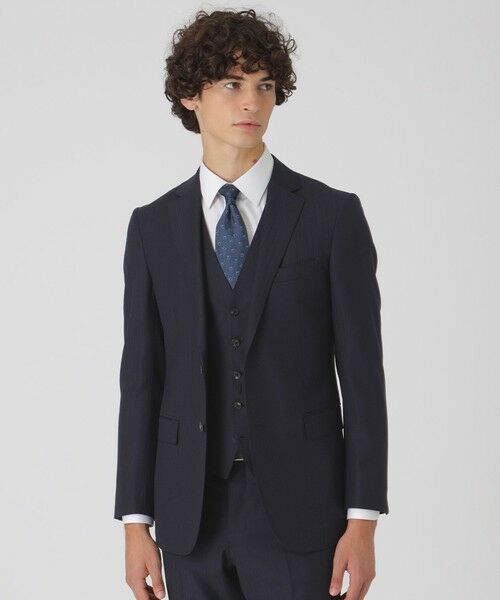 BLUE LABEL / BLACK LABEL CRESTBRIDGE / ブルーレーベル / ブラックレーベル・クレストブリッジ セットアップ | ダークネイビーシャドーストライプスリーピーススーツ(ネイビー1)