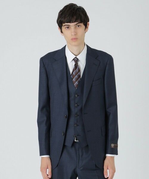 BLUE LABEL / BLACK LABEL CRESTBRIDGE / ブルーレーベル / ブラックレーベル・クレストブリッジ セットアップ | 【一部店舗限定】TALLIA DI DELFINO マイクロマルチカラーネイビースリーピーススーツ(ブルー4)