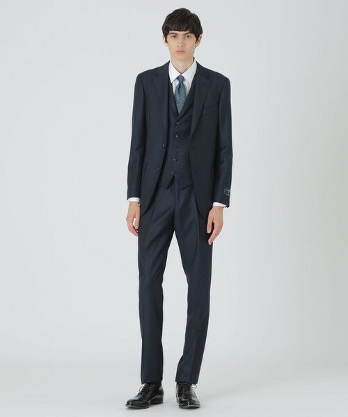 BLUE LABEL / BLACK LABEL CRESTBRIDGE / ブルーレーベル / ブラックレーベル・クレストブリッジ セットアップ | 【一部店舗限定】Zegna ELECTAネイビーシャドーストライプスリーピーススーツ | 詳細1