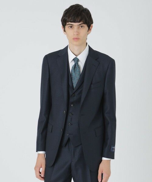 BLUE LABEL / BLACK LABEL CRESTBRIDGE / ブルーレーベル / ブラックレーベル・クレストブリッジ セットアップ | 【一部店舗限定】Zegna ELECTAネイビーシャドーストライプスリーピーススーツ(ネイビー1)