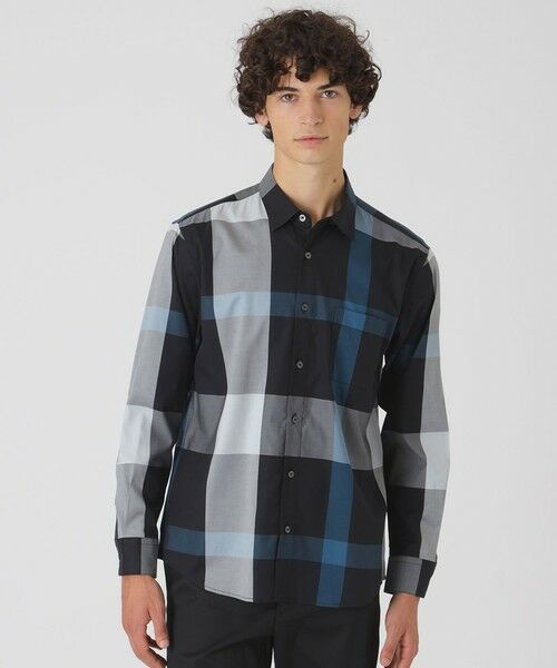 BLUE LABEL / BLACK LABEL CRESTBRIDGE / ブルーレーベル / ブラックレーベル・クレストブリッジ シャツ・ブラウス | コットンリヨセルクレストブリッジチェックシャツ(ブラック)