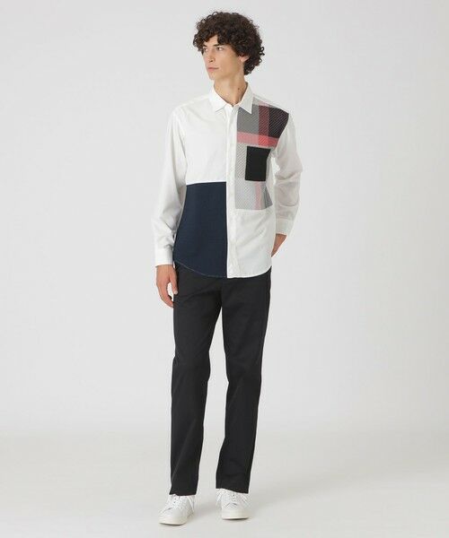 BLUE LABEL / BLACK LABEL CRESTBRIDGE / ブルーレーベル / ブラックレーベル・クレストブリッジ シャツ・ブラウス | クレストブリッジチェックニットドッキングシャツ | 詳細1