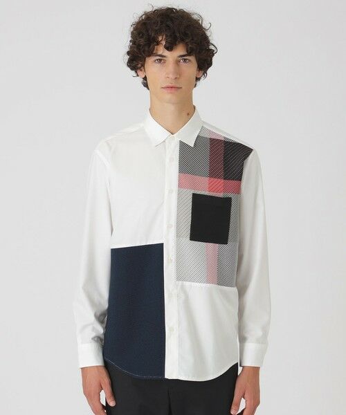 BLUE LABEL / BLACK LABEL CRESTBRIDGE / ブルーレーベル / ブラックレーベル・クレストブリッジ シャツ・ブラウス | クレストブリッジチェックニットドッキングシャツ | 詳細2