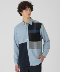 BLUE LABEL / BLACK LABEL CRESTBRIDGE / ブルーレーベル / ブラックレーベル・クレストブリッジ  シャツ・ブラウス | デニムライクニットドッキングシャツ