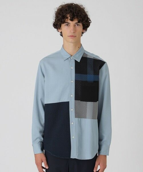 BLUE LABEL / BLACK LABEL CRESTBRIDGE / ブルーレーベル / ブラックレーベル・クレストブリッジ シャツ・ブラウス | デニムライクニットドッキングシャツ | 詳細2