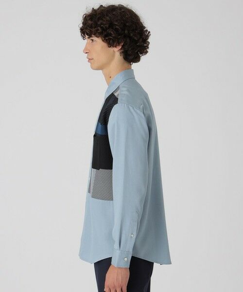 BLUE LABEL / BLACK LABEL CRESTBRIDGE / ブルーレーベル / ブラックレーベル・クレストブリッジ シャツ・ブラウス | デニムライクニットドッキングシャツ | 詳細3