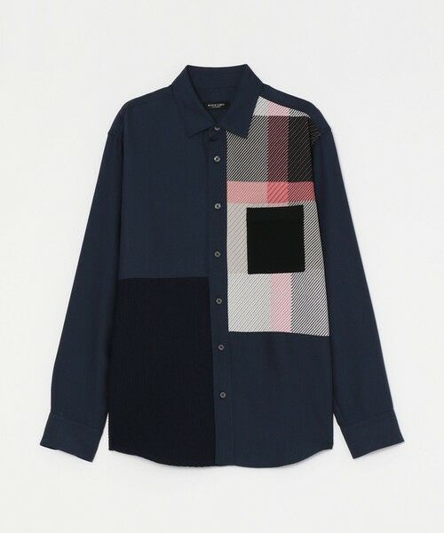 BLUE LABEL / BLACK LABEL CRESTBRIDGE / ブルーレーベル / ブラックレーベル・クレストブリッジ シャツ・ブラウス | デニムライクニットドッキングシャツ | 詳細12