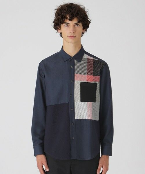 BLUE LABEL / BLACK LABEL CRESTBRIDGE / ブルーレーベル / ブラックレーベル・クレストブリッジ シャツ・ブラウス | デニムライクニットドッキングシャツ | 詳細8