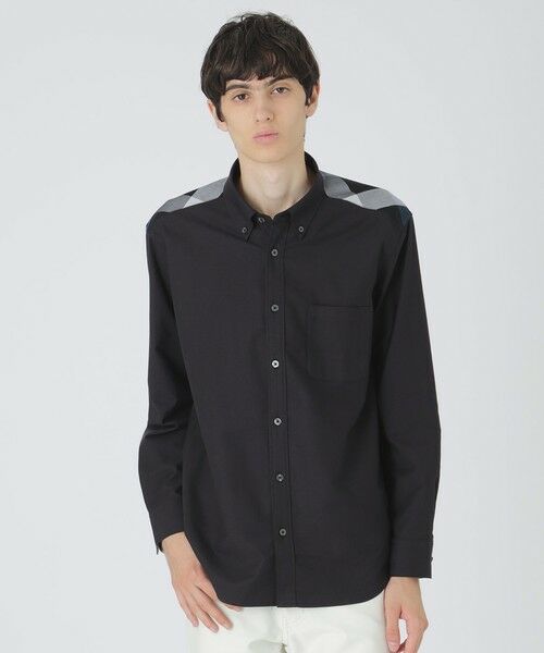 BLUE LABEL / BLACK LABEL CRESTBRIDGE / ブルーレーベル / ブラックレーベル・クレストブリッジ  シャツ・ブラウス | ショルダーチェックオックスシャツ（ブラック）