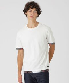 BLUE LABEL / BLACK LABEL CRESTBRIDGE / ブルーレーベル / ブラックレーベル・クレストブリッジ  カットソー | チェックレイヤードマーセライズスラブTシャツ