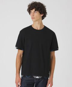 BLUE LABEL / BLACK LABEL CRESTBRIDGE / ブルーレーベル / ブラックレーベル・クレストブリッジ  カットソー | チェックレイヤードマーセライズスラブTシャツ