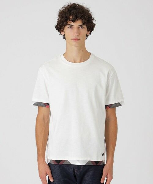 BLUE LABEL / BLACK LABEL CRESTBRIDGE / ブルーレーベル / ブラックレーベル・クレストブリッジ  カットソー | チェックレイヤードマーセライズスラブTシャツ | 詳細2