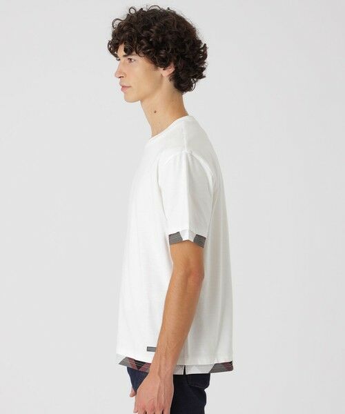 BLUE LABEL / BLACK LABEL CRESTBRIDGE / ブルーレーベル / ブラックレーベル・クレストブリッジ  カットソー | チェックレイヤードマーセライズスラブTシャツ | 詳細3