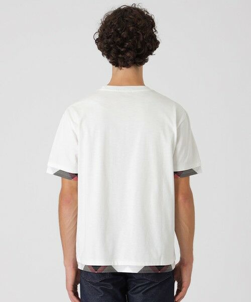 BLUE LABEL / BLACK LABEL CRESTBRIDGE / ブルーレーベル / ブラックレーベル・クレストブリッジ  カットソー | チェックレイヤードマーセライズスラブTシャツ | 詳細4