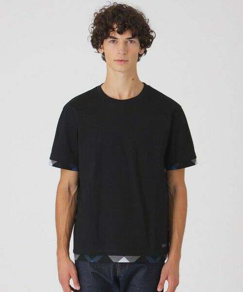 BLUE LABEL / BLACK LABEL CRESTBRIDGE / ブルーレーベル / ブラックレーベル・クレストブリッジ  カットソー | チェックレイヤードマーセライズスラブTシャツ | 詳細10