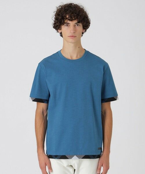 BLUE LABEL / BLACK LABEL CRESTBRIDGE / ブルーレーベル / ブラックレーベル・クレストブリッジ  カットソー | チェックレイヤードマーセライズスラブTシャツ | 詳細18