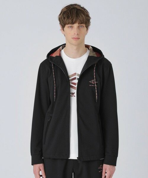 BLUE LABEL / BLACK LABEL CRESTBRIDGE / ブルーレーベル / ブラックレーベル・クレストブリッジ カットソー | 【WEB・一部店舗限定】【UMBRO】クレストブリッジチェックコンビトラックパーカー(ブラック)