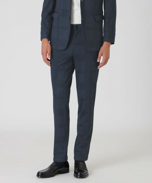BLUE LABEL / BLACK LABEL CRESTBRIDGE / ブルーレーベル / ブラックレーベル・クレストブリッジ その他パンツ | ダブルフェイスシャドーチェックトラウザーズ(ネイビー1)