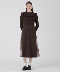 BLUE LABEL / BLACK LABEL CRESTBRIDGE / ブルーレーベル / ブラックレーベル・クレストブリッジ  ドレス | パーシャルチェックニットコンビドレス