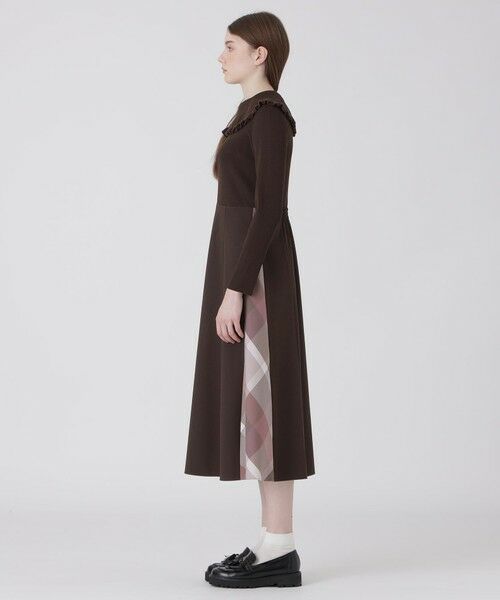 BLUE LABEL / BLACK LABEL CRESTBRIDGE / ブルーレーベル / ブラックレーベル・クレストブリッジ  ドレス | パーシャルチェックニットコンビドレス | 詳細1