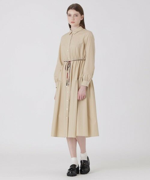 BLUE LABEL / BLACK LABEL CRESTBRIDGE / ブルーレーベル / ブラックレーベル・クレストブリッジ ドレス | ギャザーシャツドレス(ベージュ3)