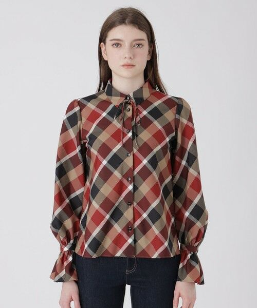 BLUE LABEL / BLACK LABEL CRESTBRIDGE / ブルーレーベル / ブラックレーベル・クレストブリッジ  シャツ・ブラウス | クレストブリッジチェックキャンディスリーブブラウス | 詳細2