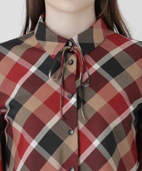 BLUE LABEL / BLACK LABEL CRESTBRIDGE / ブルーレーベル / ブラックレーベル・クレストブリッジ  シャツ・ブラウス | クレストブリッジチェックキャンディスリーブブラウス | 詳細7