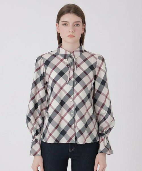 BLUE LABEL / BLACK LABEL CRESTBRIDGE / ブルーレーベル / ブラックレーベル・クレストブリッジ  シャツ・ブラウス | クレストブリッジチェックキャンディスリーブブラウス | 詳細10