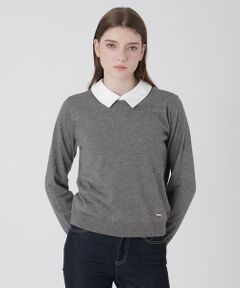 BLUE LABEL / BLACK LABEL CRESTBRIDGE / ブルーレーベル / ブラックレーベル・クレストブリッジ  ニット・セーター | シャツレイヤードドッキングニット