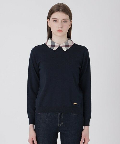 BLUE LABEL / BLACK LABEL CRESTBRIDGE / ブルーレーベル / ブラックレーベル・クレストブリッジ  ニット・セーター | シャツレイヤードドッキングニット | 詳細16