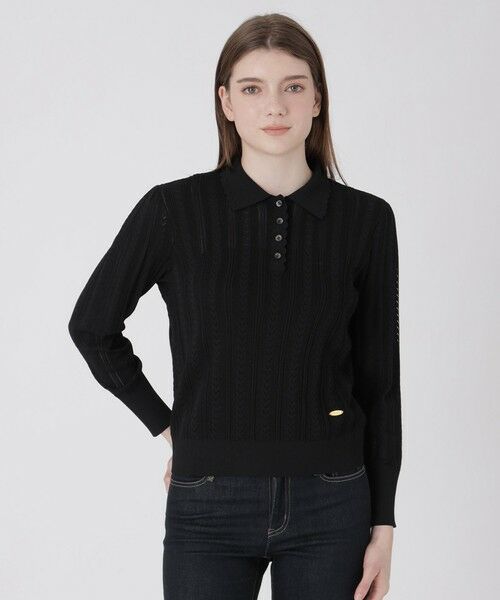 BLUE LABEL / BLACK LABEL CRESTBRIDGE / ブルーレーベル / ブラックレーベル・クレストブリッジ  ニット・セーター | シアーニットトップス（ブラック）