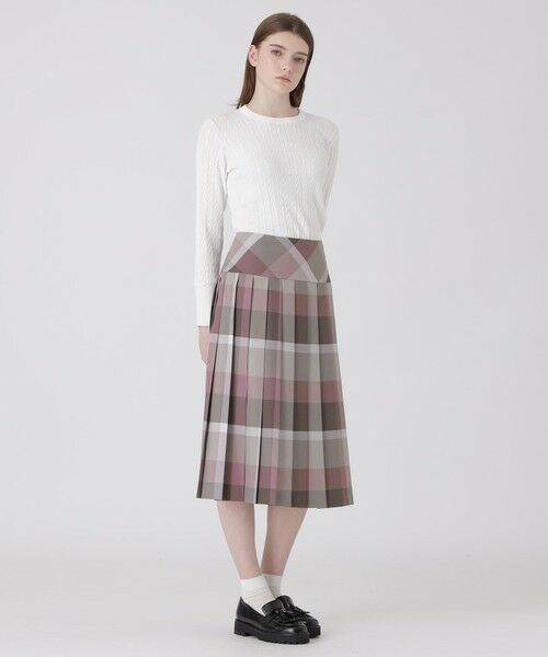 BLUE LABEL / BLACK LABEL CRESTBRIDGE / ブルーレーベル / ブラックレーベル・クレストブリッジ  ミニ・ひざ丈スカート | クレストブリッジチェックポリエステルビエラプリーツスカート | 詳細8