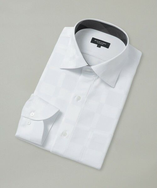 BLUE LABEL / BLACK LABEL CRESTBRIDGE / ブルーレーベル / ブラックレーベル・クレストブリッジ  シャツ・ブラウス | ハーフスケールシャドークレストブリッジチェックセミワイドカラーシャツ（ホワイト）