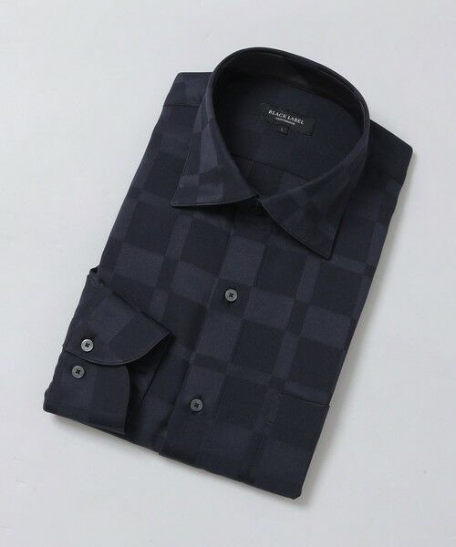 BLUE LABEL / BLACK LABEL CRESTBRIDGE / ブルーレーベル / ブラックレーベル・クレストブリッジ  シャツ・ブラウス | ハーフスケールシャドークレストブリッジチェックセミワイドカラーシャツ（ネイビー1）