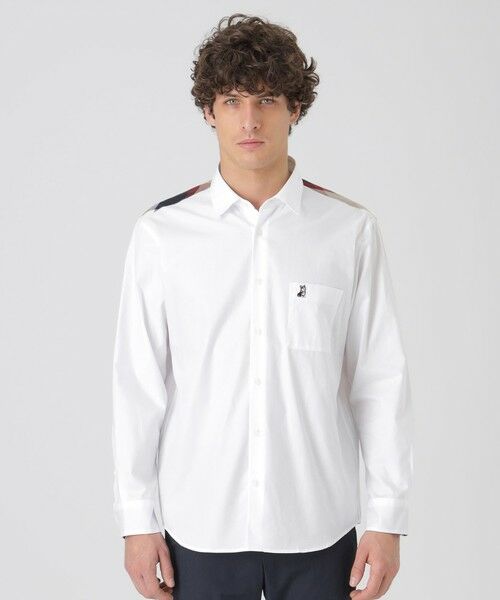 BLUE LABEL / BLACK LABEL CRESTBRIDGE / ブルーレーベル / ブラックレーベル・クレストブリッジ  シャツ・ブラウス | 【一部店舗限定】コーギーエンブロイダリーショルダーチェックシャツ（オフホワイト1）