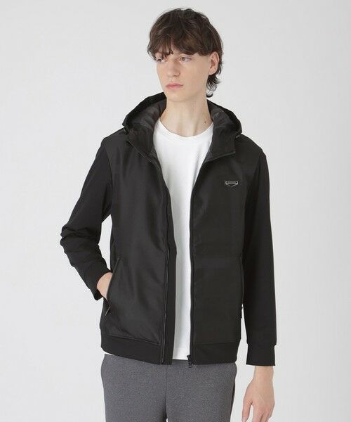 BLUE LABEL / BLACK LABEL CRESTBRIDGE / ブルーレーベル / ブラックレーベル・クレストブリッジ カットソー | 【BLACK lab.】シャドーチェックハイブリッドパーカー(ブラック)