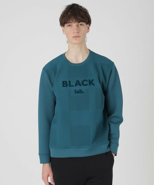 BLUE LABEL / BLACK LABEL CRESTBRIDGE / ブルーレーベル / ブラックレーベル・クレストブリッジ  カットソー | 【BLACK lab.】シャドーチェックダブルニットスウェットシャツ（ブルー2）