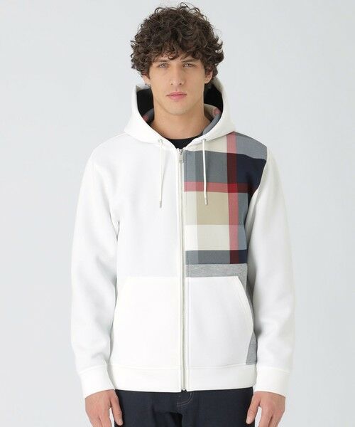 BLUE LABEL / BLACK LABEL CRESTBRIDGE / ブルーレーベル / ブラックレーベル・クレストブリッジ カットソー | 【一部店舗限定】パッチワークチェックパーカー(オフホワイト1)