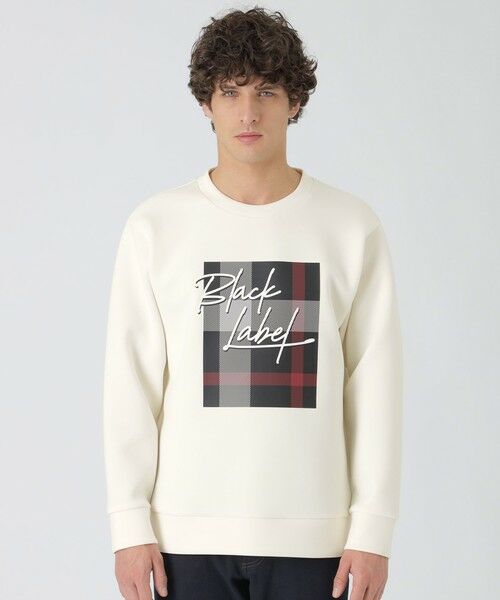 BLUE LABEL / BLACK LABEL CRESTBRIDGE / ブルーレーベル / ブラックレーベル・クレストブリッジ カットソー | 【一部店舗限定】チェックボックスロゴスウェットシャツ(オフホワイト1)