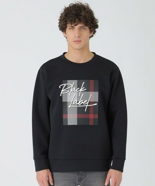 BLUE LABEL / BLACK LABEL CRESTBRIDGE / ブルーレーベル / ブラックレーベル・クレストブリッジ カットソー | 【一部店舗限定】チェックボックスロゴスウェットシャツ(ブラック)